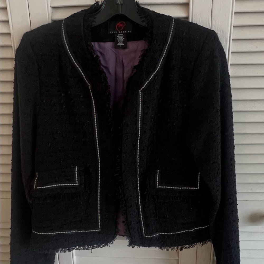 True Meaning Black Tweed Blazer